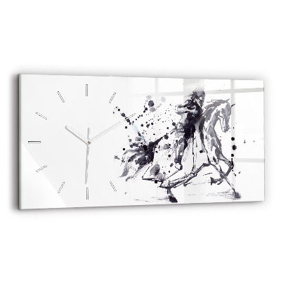 Horizontal wall clock Knight on horseback