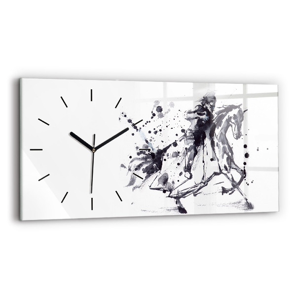 Horizontal wall clock Knight on horseback