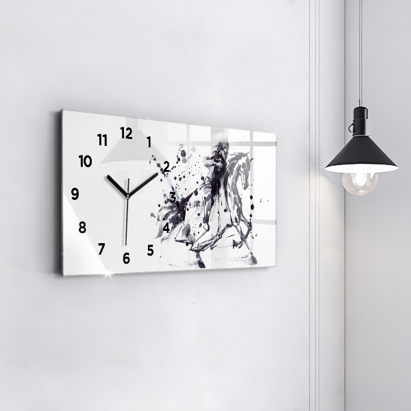 Horizontal wall clock Knight on horseback