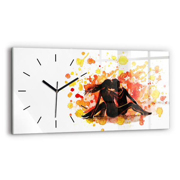 Horizontal wall clock Love and a couple in love