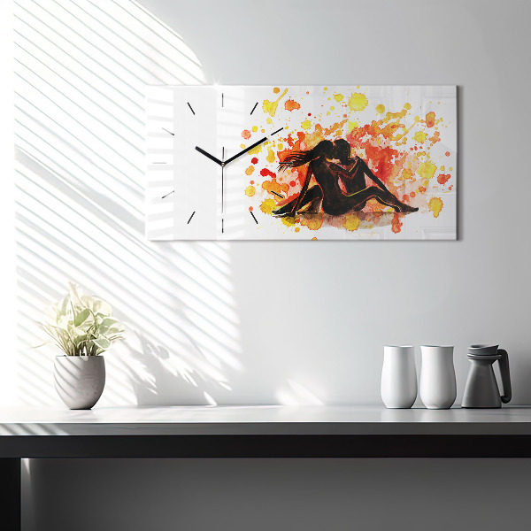 Horizontal wall clock Love and a couple in love