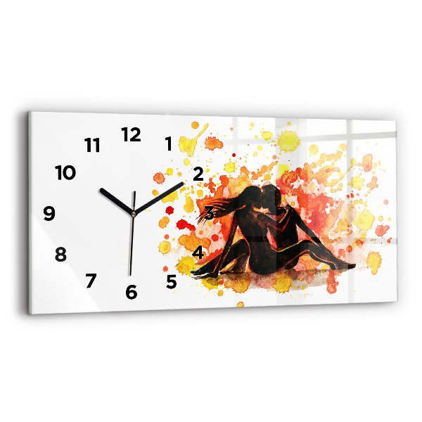Horizontal wall clock Love and a couple in love