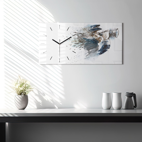 Horizontal wall clock Ship captain with binoculars