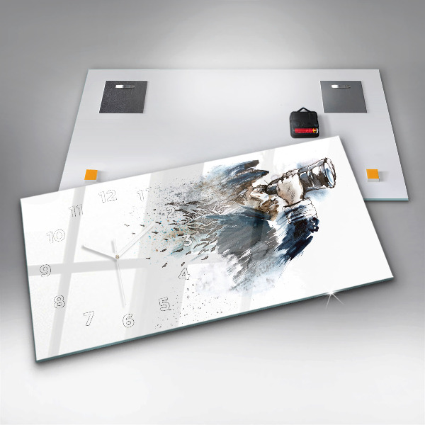 Horizontal wall clock Ship captain with binoculars