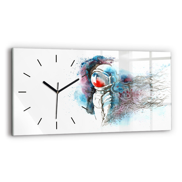 Horizontal wall clock Astronaut abstraction