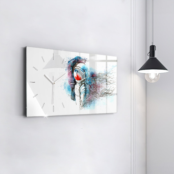 Horizontal wall clock Astronaut abstraction