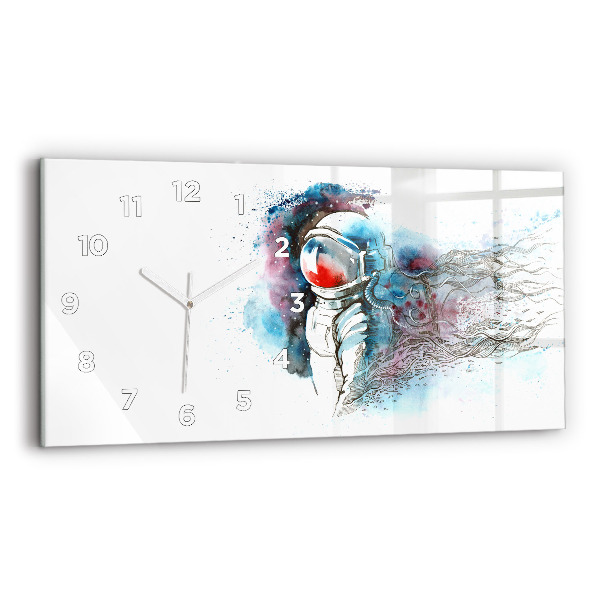 Horizontal wall clock Astronaut abstraction