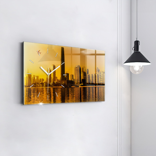 Horizontal wall clock Zhujiang River China