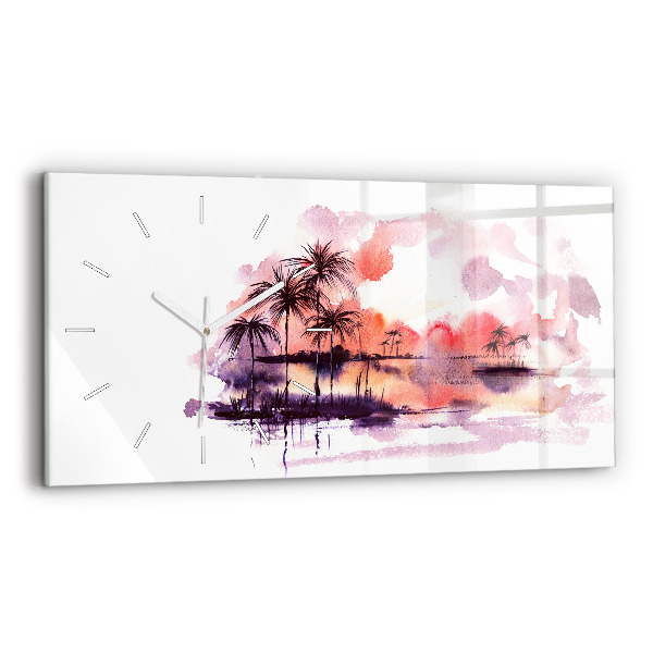 Horizontal wall clock Tropical Landscape