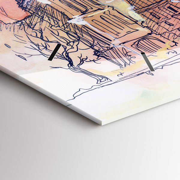 Horizontal wall clock Painted Landscape of Paris
