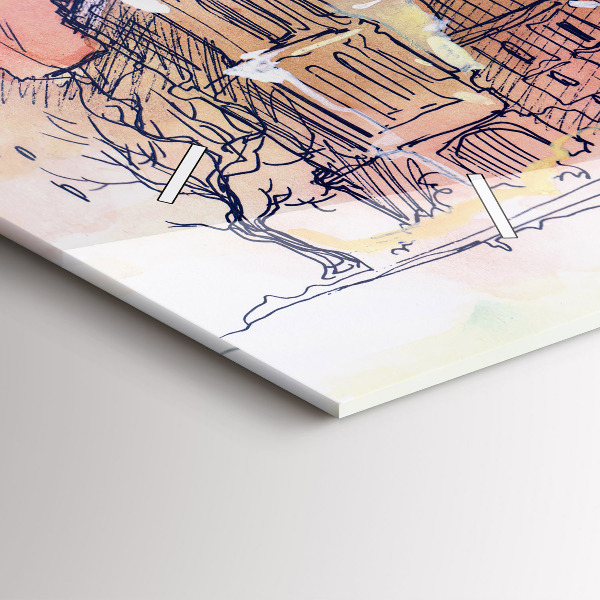 Horizontal wall clock Painted Landscape of Paris