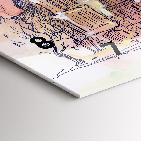 Horizontal wall clock Painted Landscape of Paris