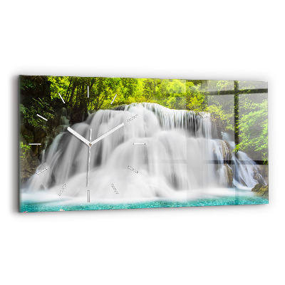 Horizontal wall clock Waterfall in Thailand