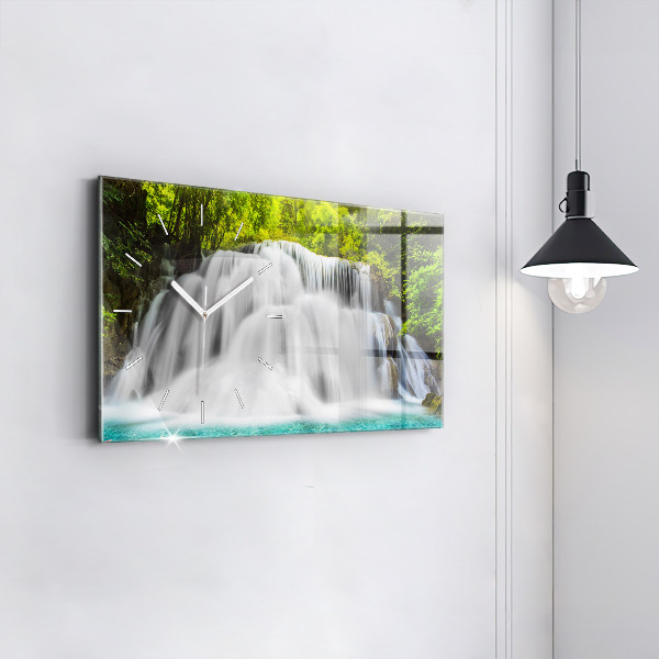 Horizontal wall clock Waterfall in Thailand