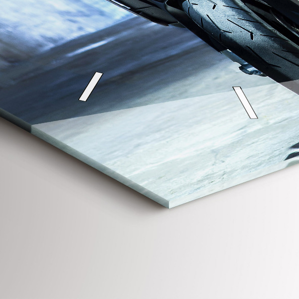 Horizontal wall clock Motorcycle in the alley