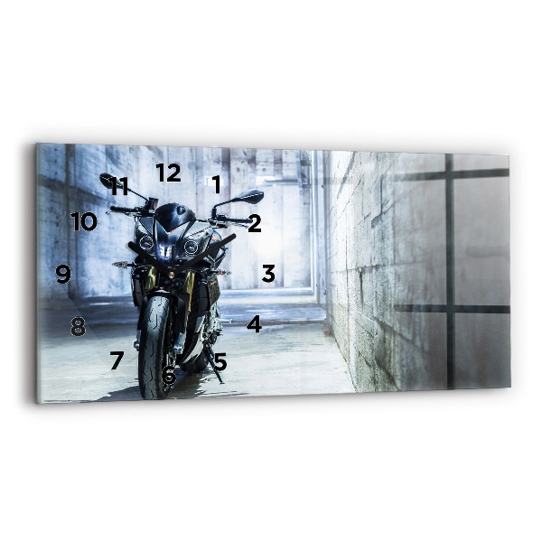 Horizontal wall clock Motorcycle in the alley