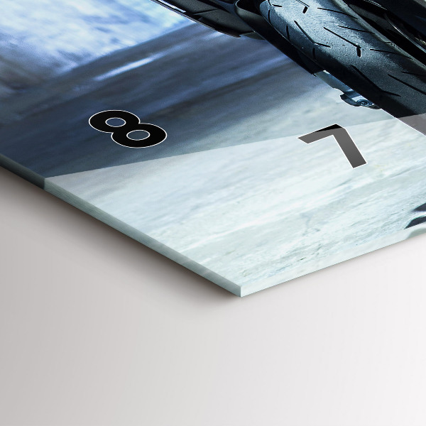 Horizontal wall clock Motorcycle in the alley