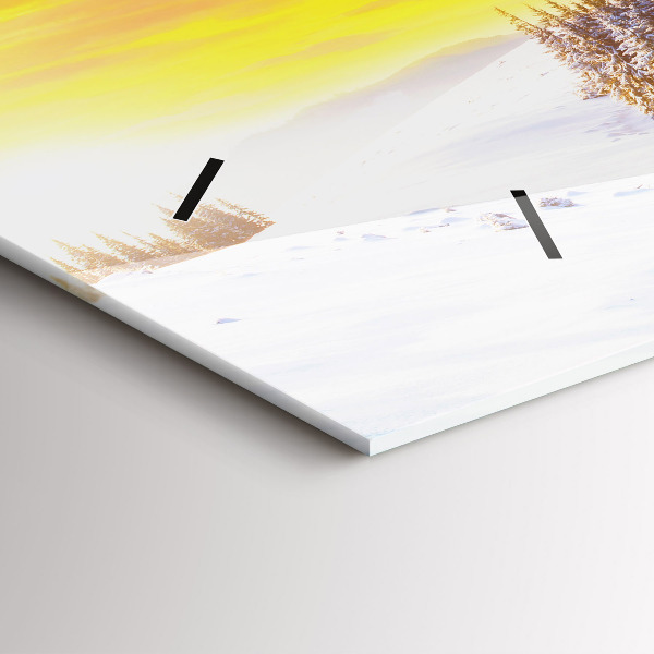 Horizontal wall clock Winter Mountain Landscape