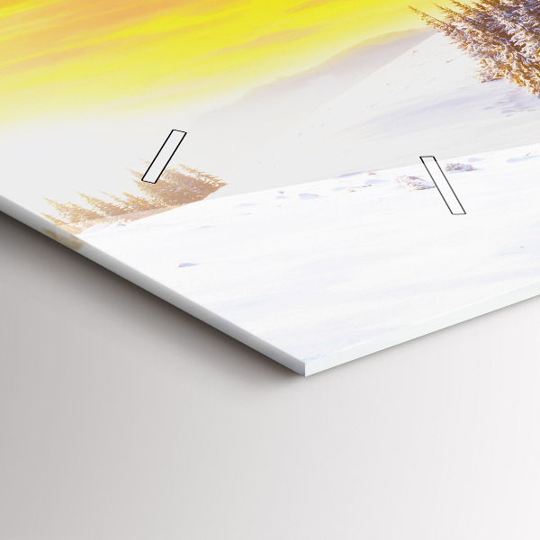 Horizontal wall clock Winter Mountain Landscape