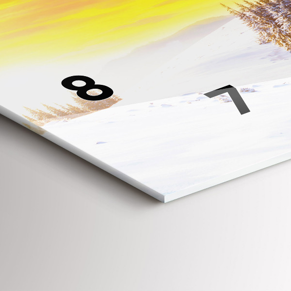 Horizontal wall clock Winter Mountain Landscape