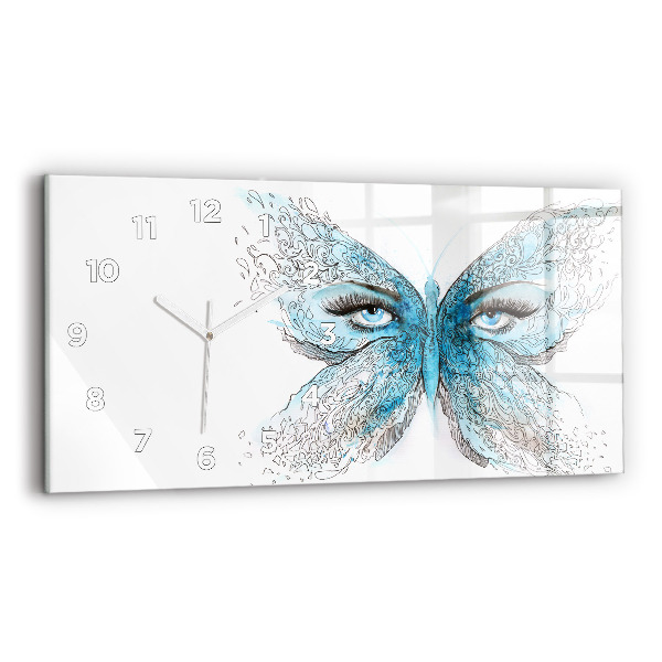 Horizontal wall clock Butterfly face