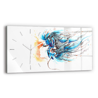 Horizontal wall clock Illustration of a handset