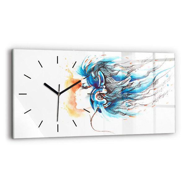 Horizontal wall clock Illustration of a handset