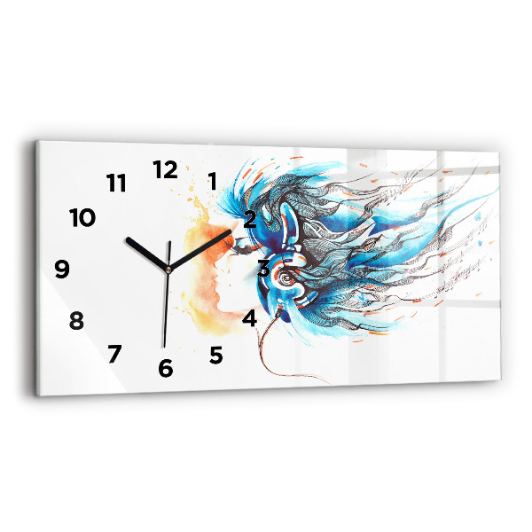 Horizontal wall clock Illustration of a handset