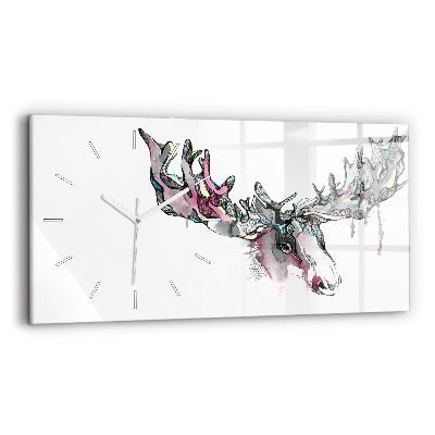 Horizontal wall clock Moose abstract