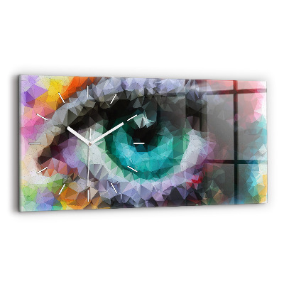 Horizontal wall clock Colorful human eye