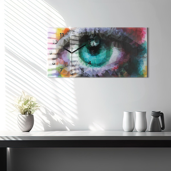 Horizontal wall clock Colorful human eye