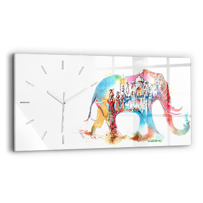 Horizontal wall clock Indian Culture
