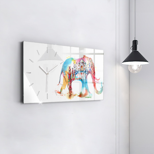 Horizontal wall clock Indian Culture