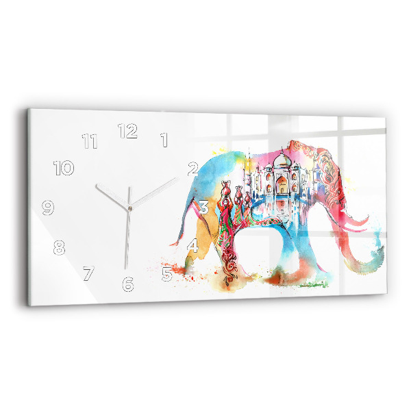 Horizontal wall clock Indian Culture