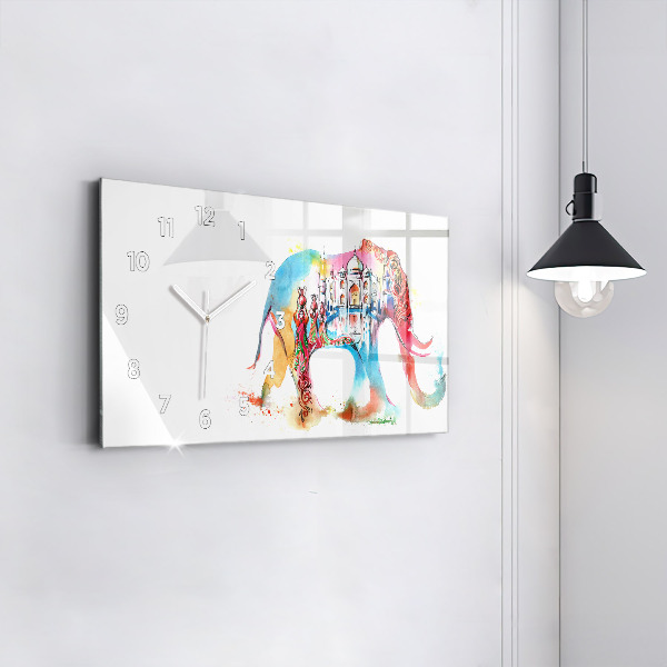 Horizontal wall clock Indian Culture