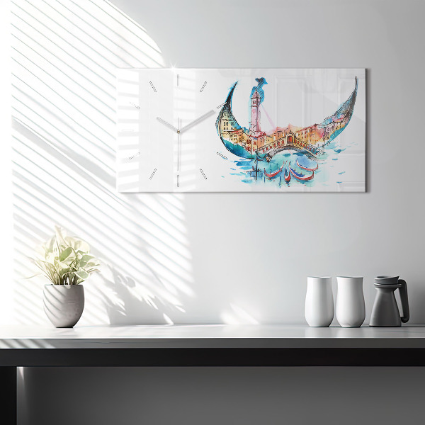 Horizontal wall clock Italy - Venetian Gondola