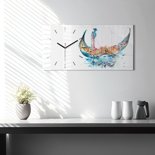 Horizontal wall clock Italy - Venetian Gondola