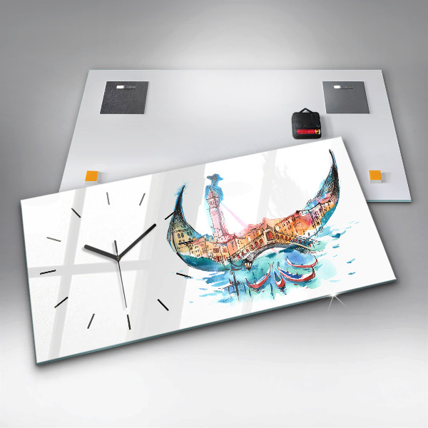 Horizontal wall clock Italy - Venetian Gondola