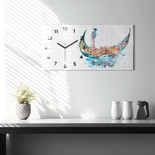 Horizontal wall clock Italy - Venetian Gondola