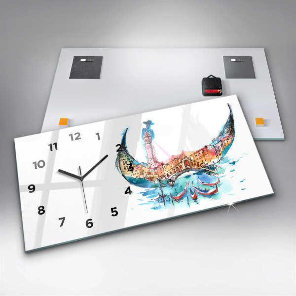 Horizontal wall clock Italy - Venetian Gondola