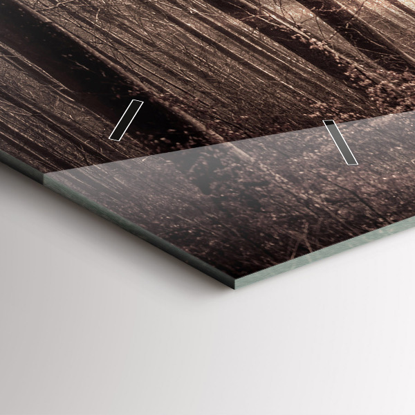 Horizontal wall clock Forest path in sepia