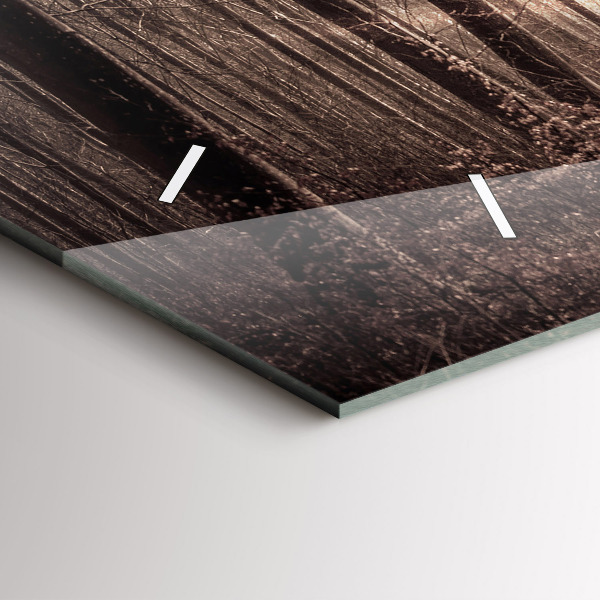 Horizontal wall clock Forest path in sepia