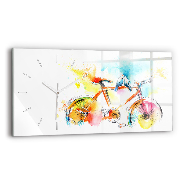 Horizontal wall clock Painted bike