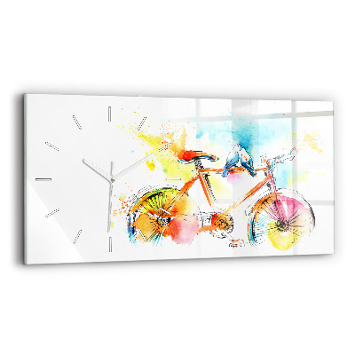 Horizontal wall clock Painted bike