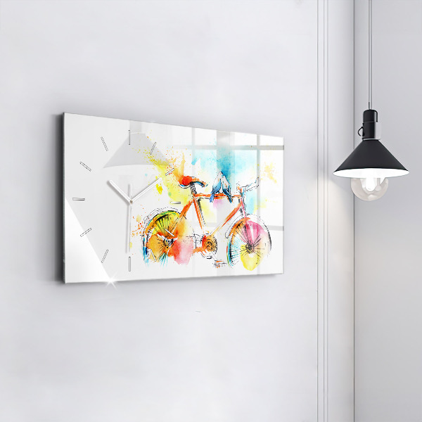 Horizontal wall clock Painted bike