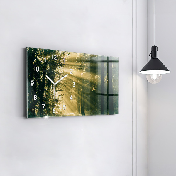Horizontal wall clock Sun Rays Forest