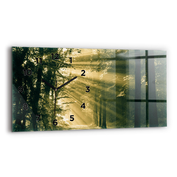 Horizontal wall clock Sun Rays Forest