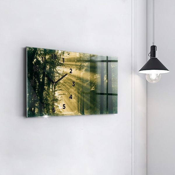 Horizontal wall clock Sun Rays Forest