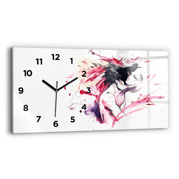 Horizontal wall clock Lovers abstraction