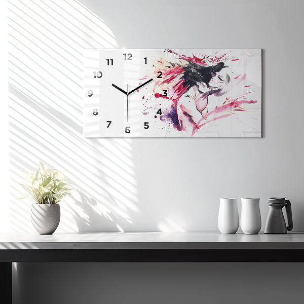 Horizontal wall clock Lovers abstraction